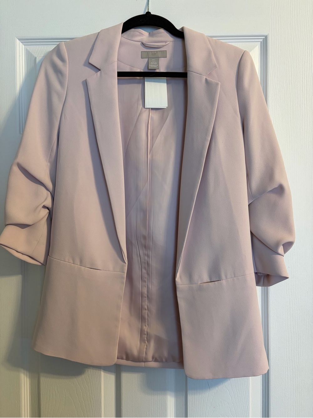 H&M Light Blush Open-Front Blazer